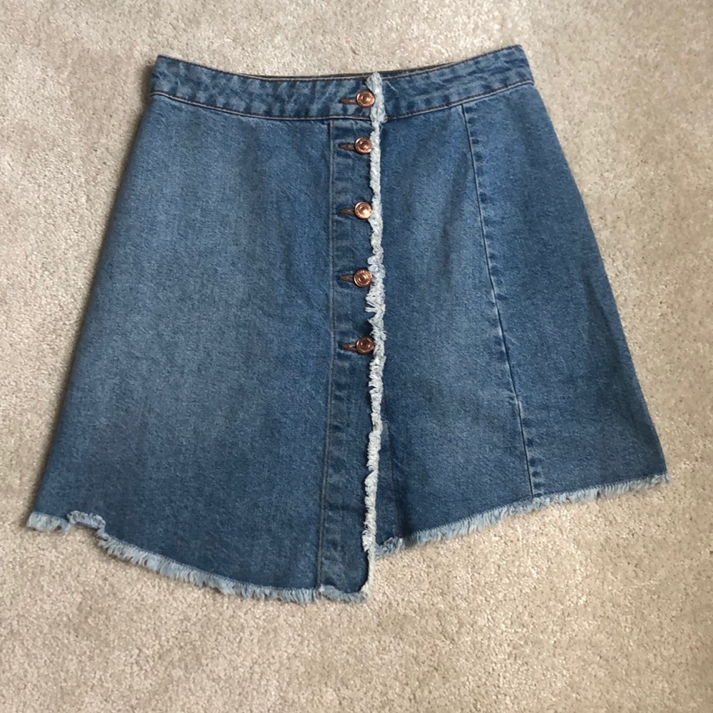 light wash jean skirt